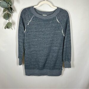 Caslon | Raglan Long Sleeve Sweatshirt Sweater Navy Blue White Size Small